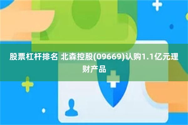 股票杠杆排名 北森控股(09669)认购1.1亿元理财产品