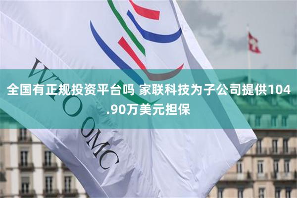 全国有正规投资平台吗 家联科技为子公司提供104.90万美元担保