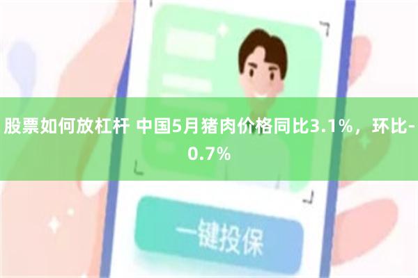 股票如何放杠杆 中国5月猪肉价格同比3.1%，环比-0.7%