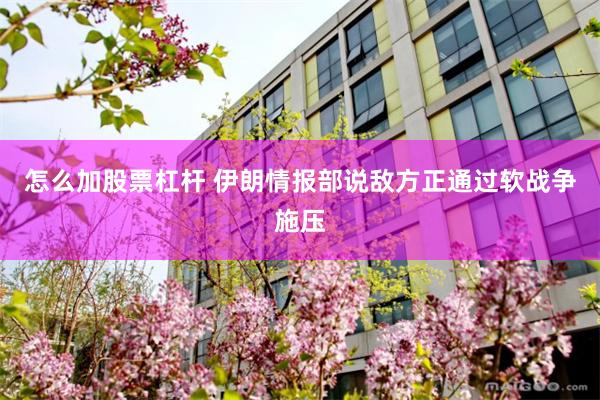怎么加股票杠杆 伊朗情报部说敌方正通过软战争施压