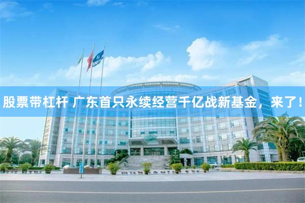 股票带杠杆 广东首只永续经营千亿战新基金，来了！