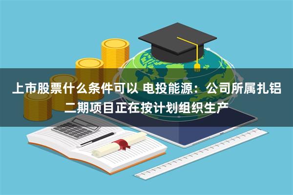上市股票什么条件可以 电投能源：公司所属扎铝二期项目正在按计划组织生产