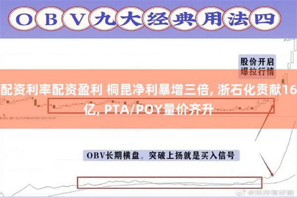配资利率配资盈利 桐昆净利暴增三倍, 浙石化贡献16亿, PTA/POY量价齐升