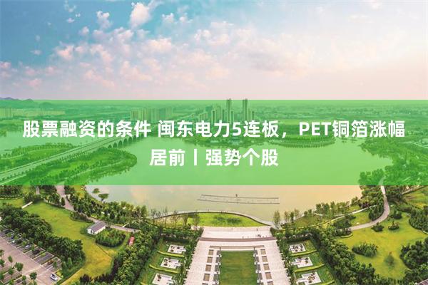股票融资的条件 闽东电力5连板，PET铜箔涨幅居前丨强势个股